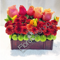colorful roses in a box 1