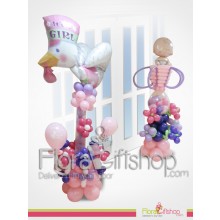 Baby Girl & flying Bird Door Decoration Balloons