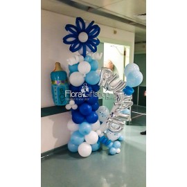 Flower with name baby Boy Balloons
