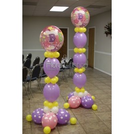 Two Purple Columns baby Girl Balloons