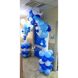 Blue & White Arch Balloons