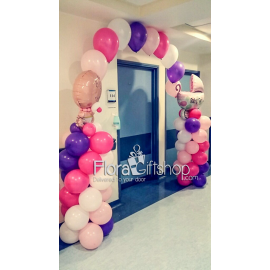 Baby Girl & Pink Stroller Door Decorations Balloons 1
