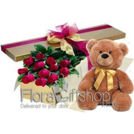 Teady Bear Special Box Roses
