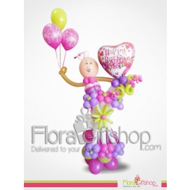 Flora Baby Girl Birthday Balloons