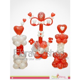 Three Stands of Heart Balloons