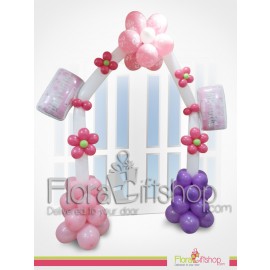 Pink & Purple Billows & Flower Door Decoration Balloons
