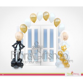 Golden Bride & Groom Wedding Balloons
