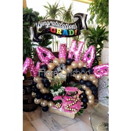 Graduation Flowers and Balloons