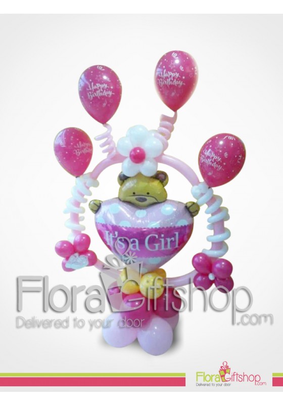 Huge Teddy Bear Heart in the Middle Balloons