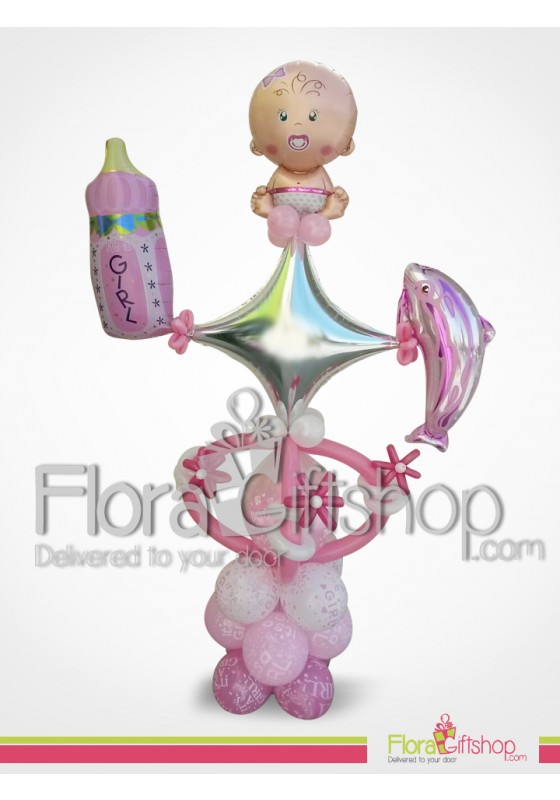 Silver Star Baby Girl Balloons