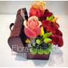 colorful roses in a box