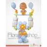 Two Baby Bottles & Blue Baby Boy Balloons