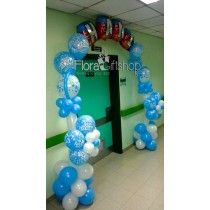 Two Flowers Baby Arch with Name Balloons
