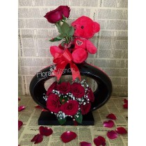 Flying Red Teddy Bear Roses