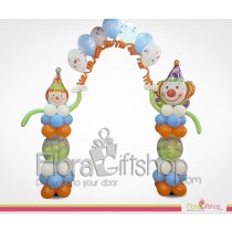 Two Clowns Welcoming You Birthday Balloons