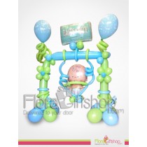 Swinging Baby boy balloons