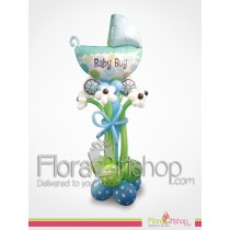 Blue & Green Stroller Balloons