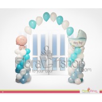 Baby Boy & blue Stroller Door Decorations Balloons