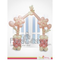 white & pink Door decorations Balloons