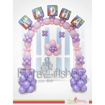  Pink & purple Door Decoration with Name Balloons Door Decoration