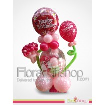 Happy Birthday Gift and Balloons