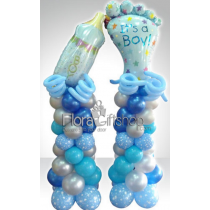 Two Columns Baby Boy Balloons