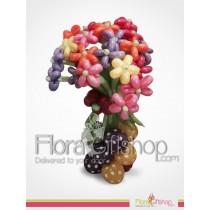 Bunch of Roses in Balloons Style