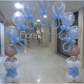 Baby Boy & blue Stroller Door Decorations Balloons