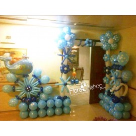 Baby Boy & blue Stroller Door Decorations Balloons