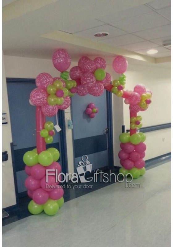 Pink & Green Arch Balloons