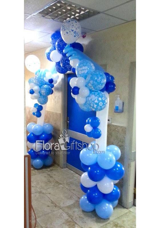 Blue & White Arch Balloons