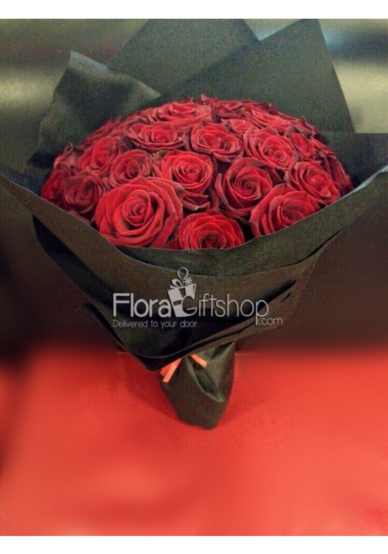 Black Red Magic Roses Bunch