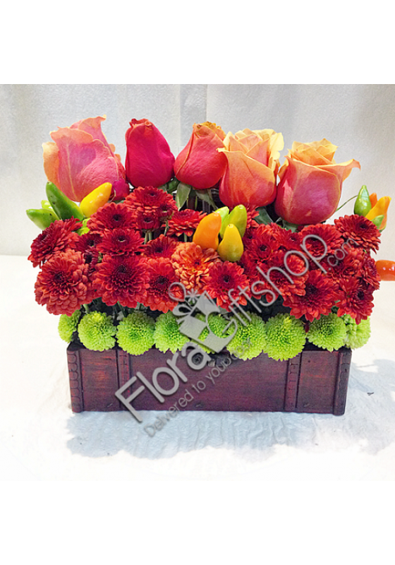 colorful roses in a box 1