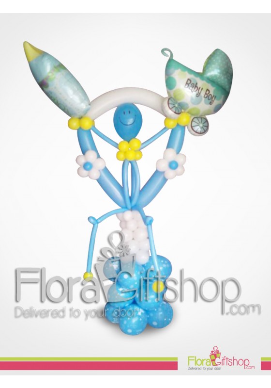 Smiling Blue Man Balloons