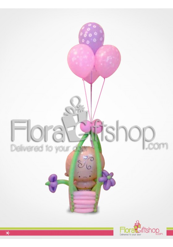 Baby Girl pink Basket