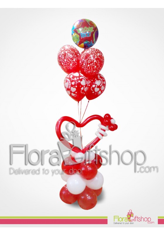 white & Red Love Balloons