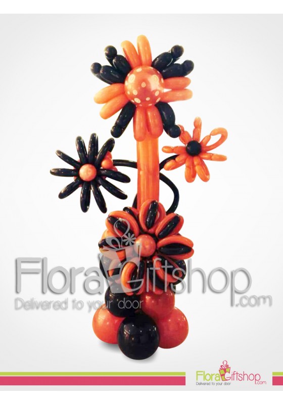 Orange & Black Standing Flowers Balloons