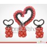 Three Big Hearts Balloons